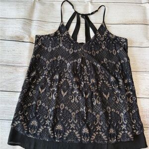 Maurices Black and Cream Lace Camisole